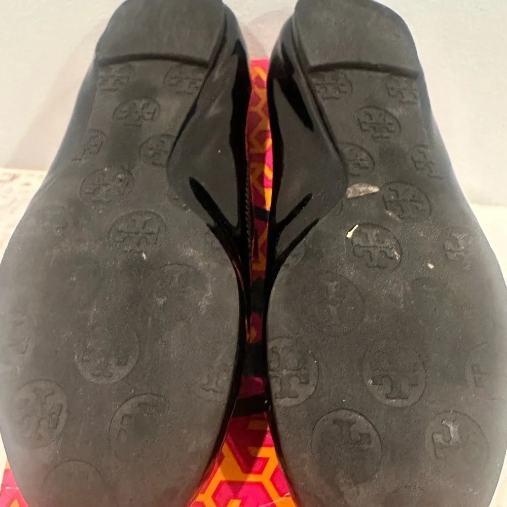 Tory Burch Black Patent Reva Flats Size 6
